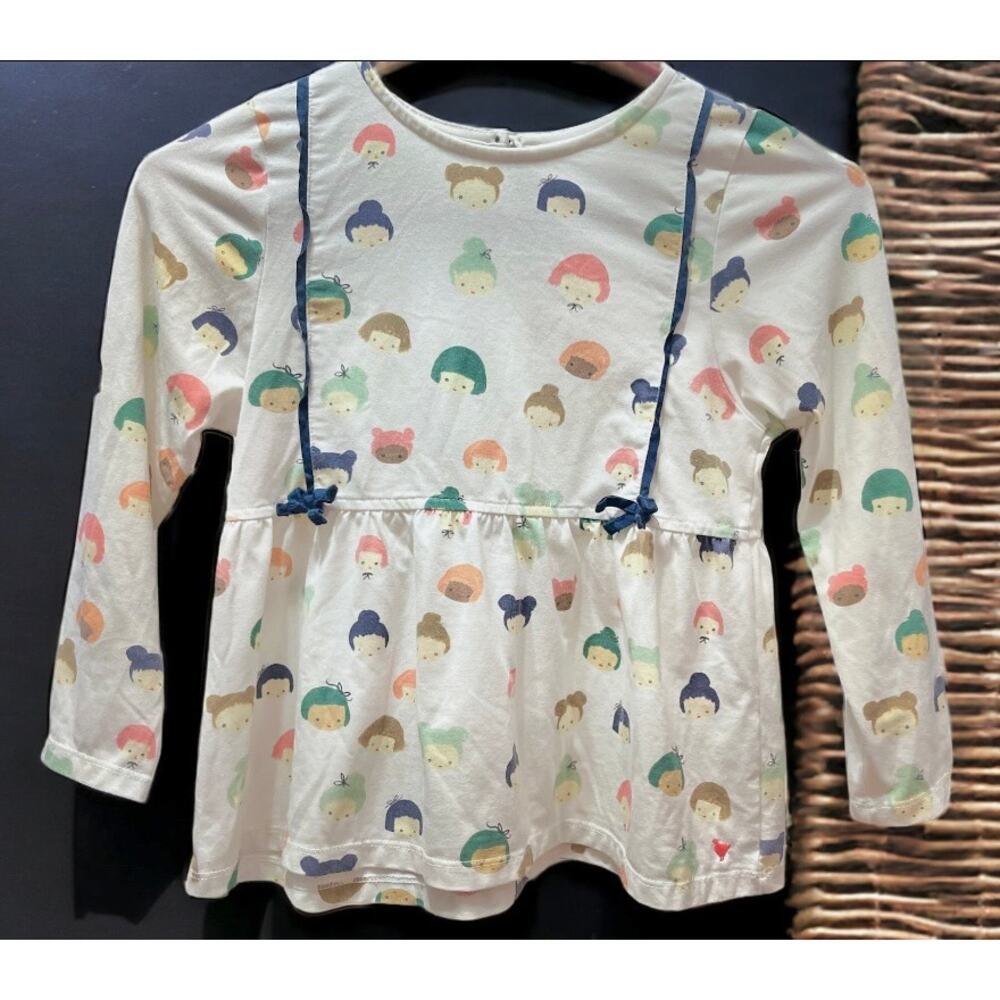 Girl’s Pink Chicken Bows and Faces Dollie Peplin Top size 10
